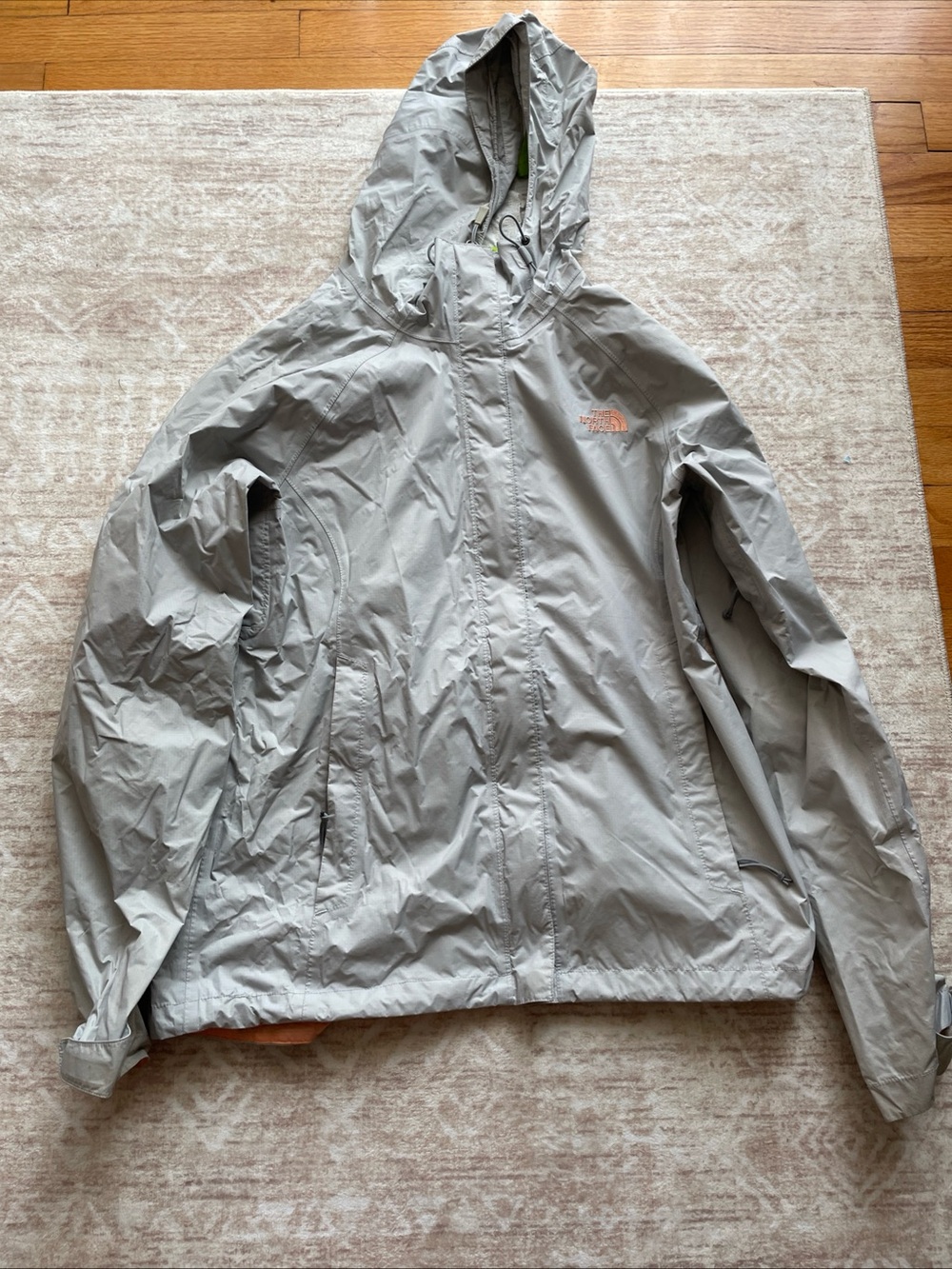 The North Face Women’s Size M Hyvent Hooded Windbreaker Jacket Gray Full Zip